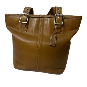 Vintage Coach #9572 Tan Leather Structured Tote